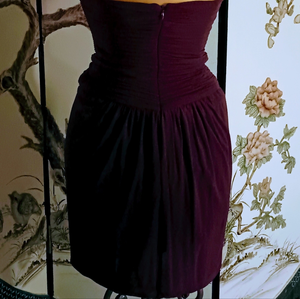 sexy lil BCBG rusted plum strapless party dress - Picture 3 of 6